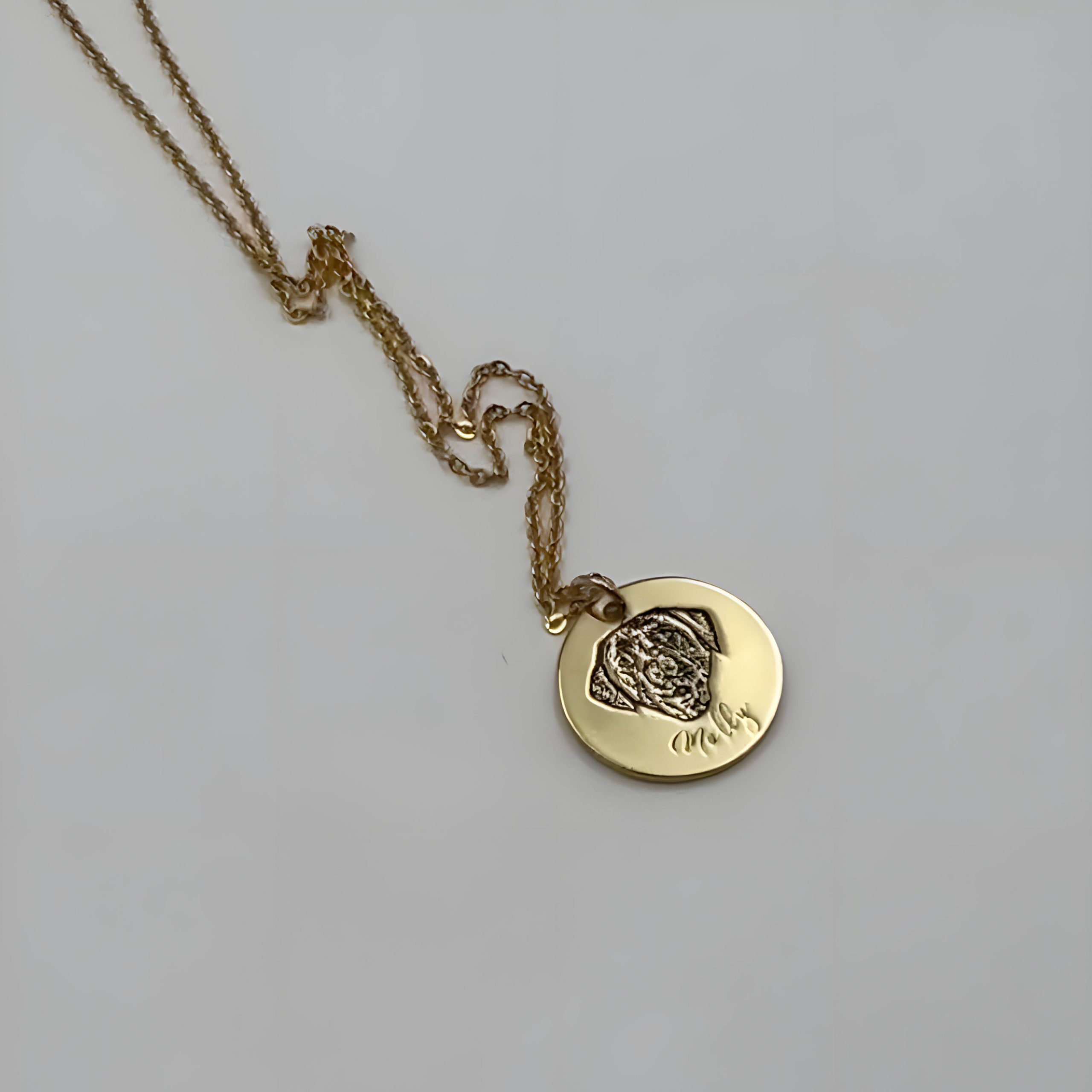 Personalized Pet Portrait Name Necklace - 925 Sterling Silver - Image 2
