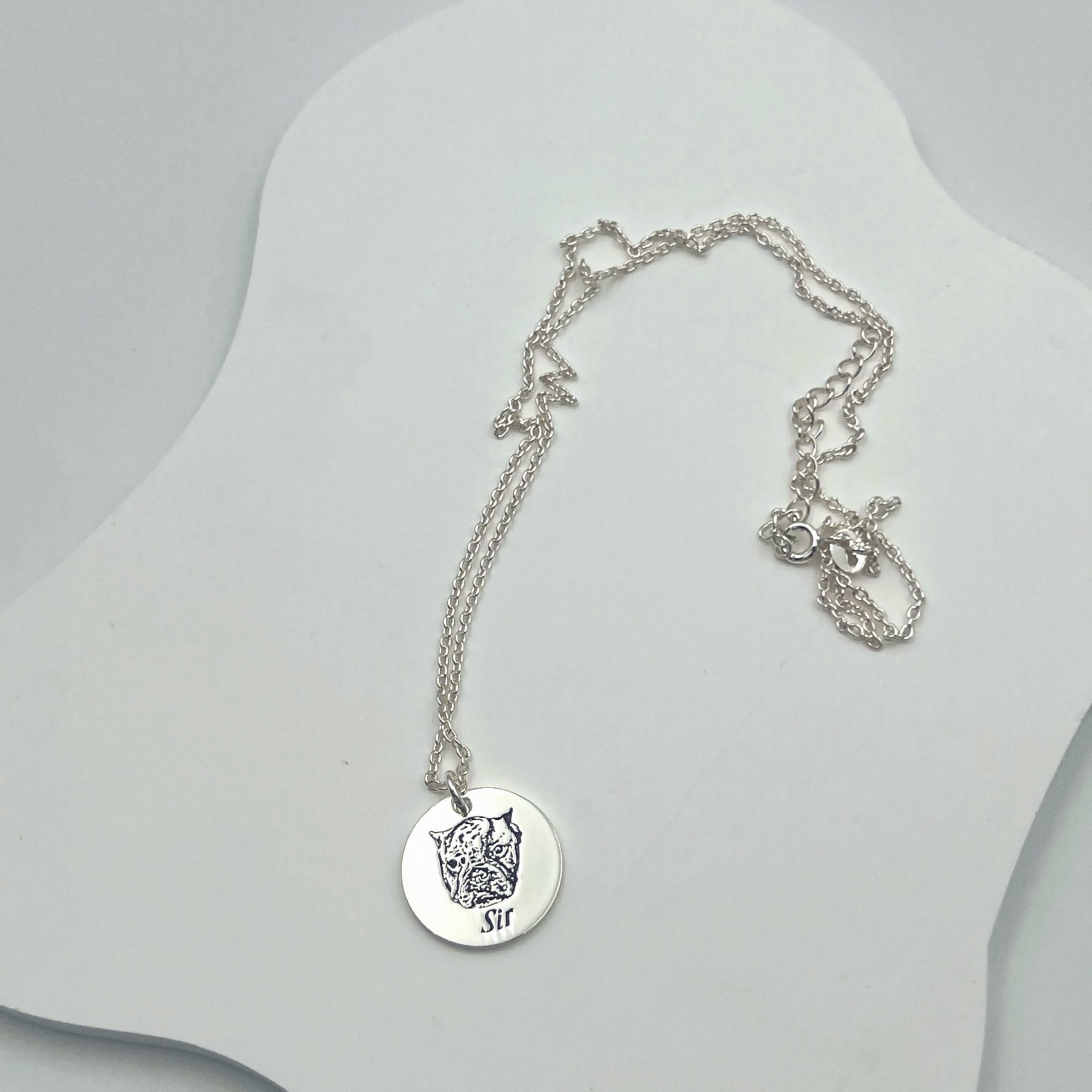 Personalized Pet Portrait Name Necklace - 925 Sterling Silver - Image 3