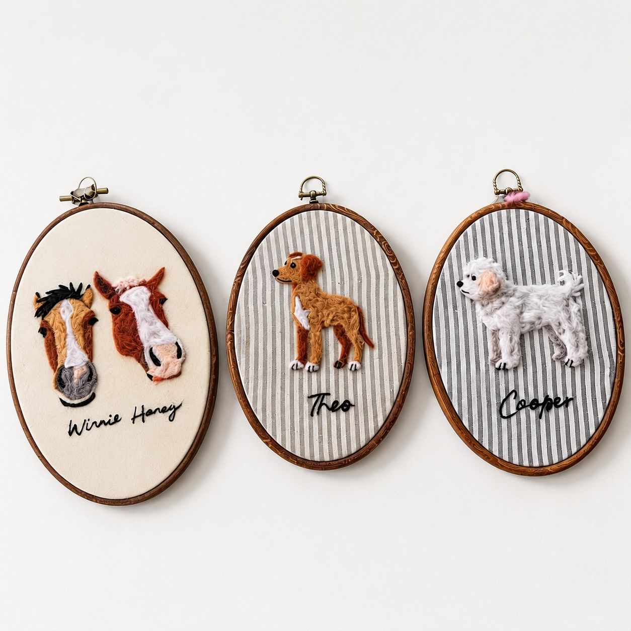Custom Wool Felt Pet Portrait - Embroidered Wool Art, Pet Memorial - Image 12