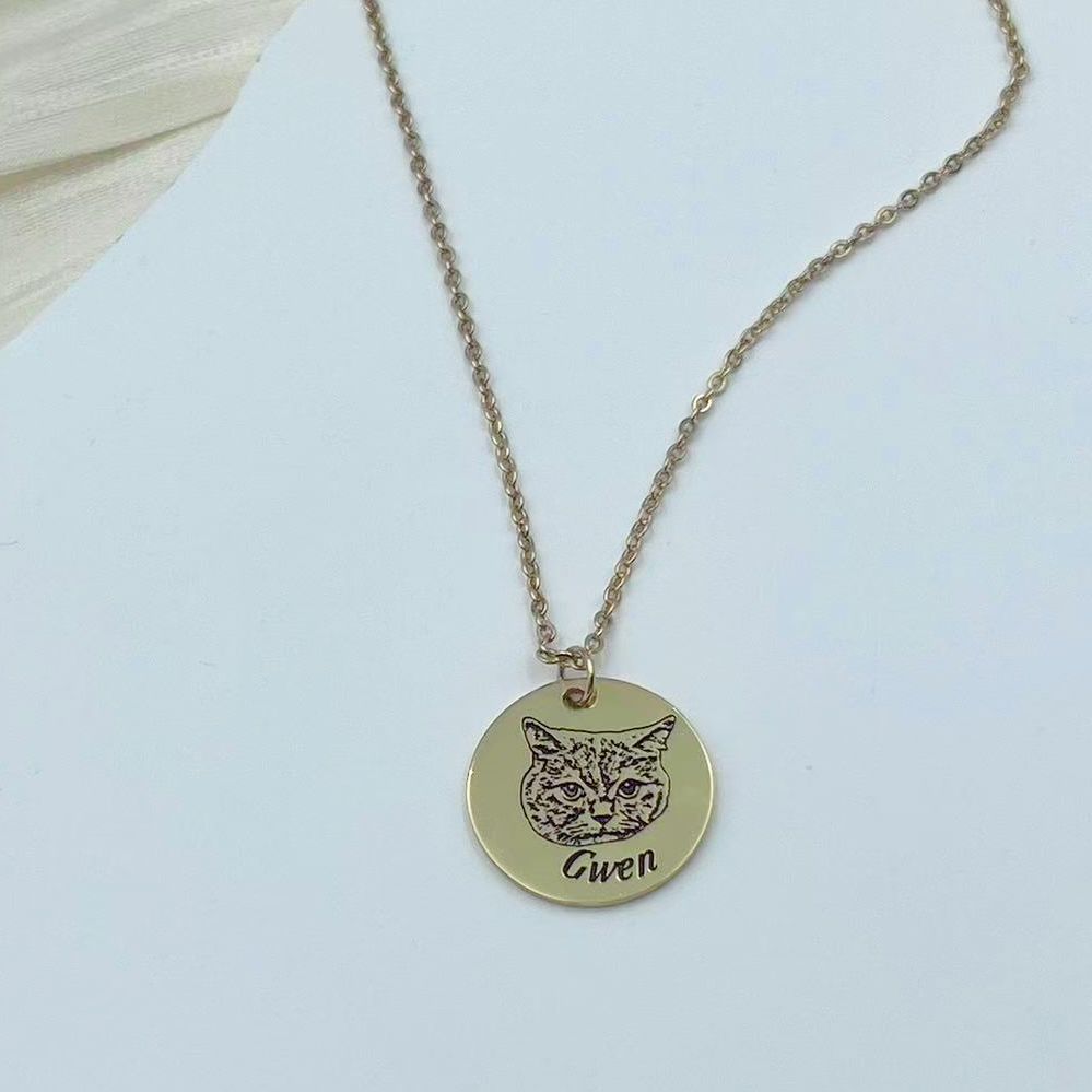 Personalized Pet Portrait Name Necklace - 925 Sterling Silver - Image 7