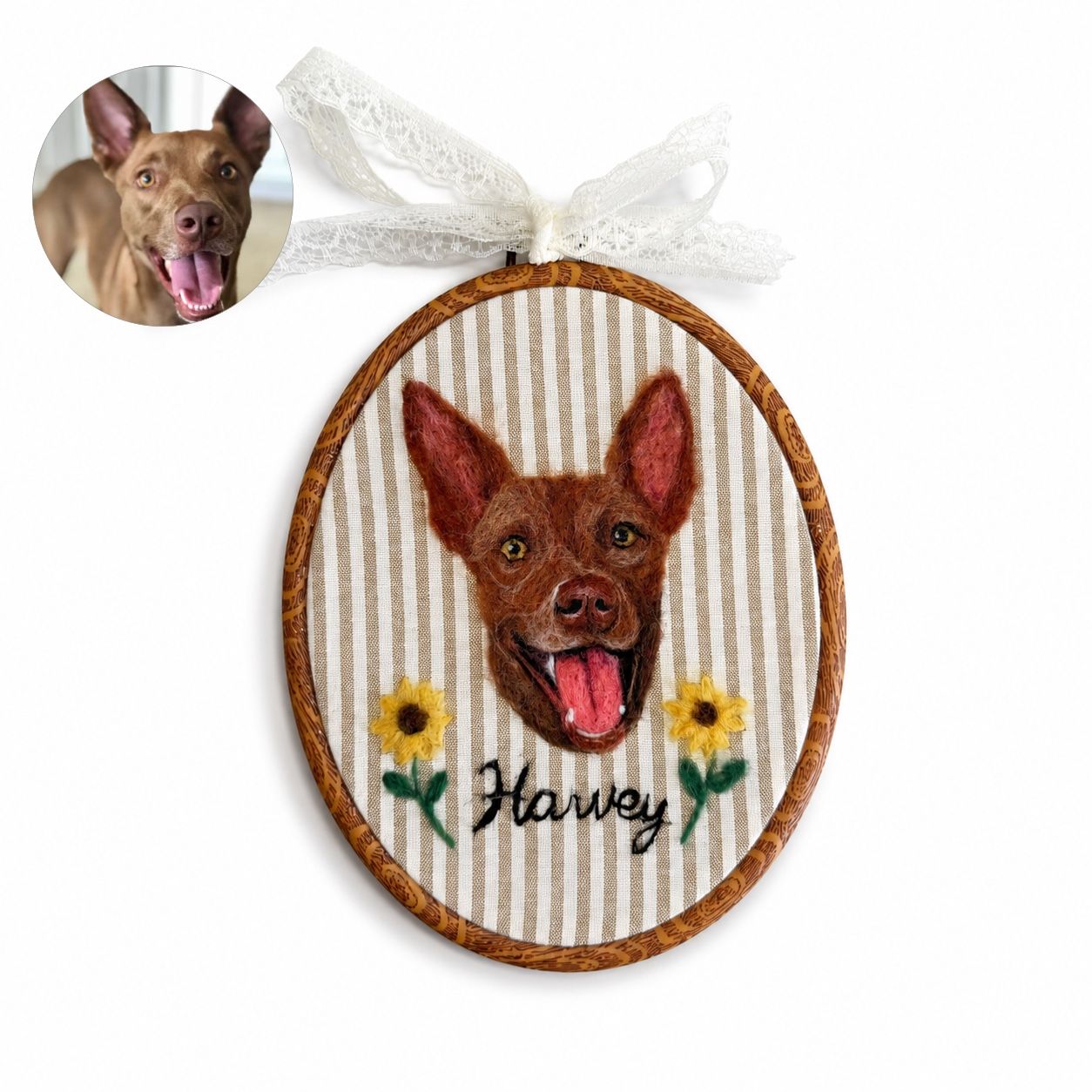 Custom Wool Felt Pet Portrait - Embroidered Wool Art, Pet Memorial - Image 8