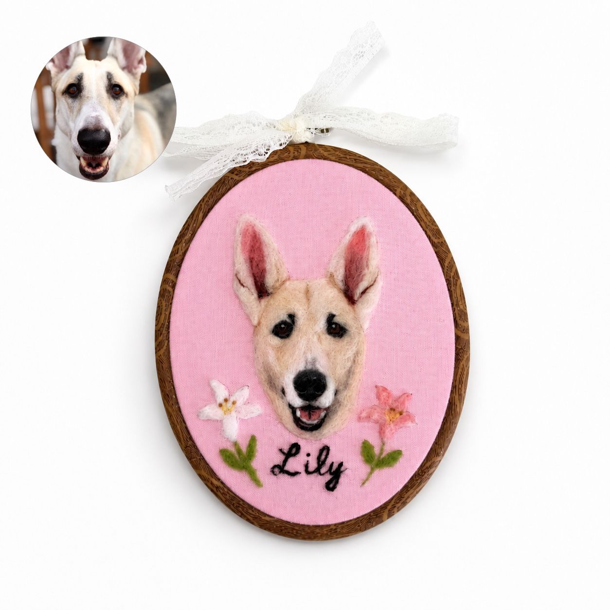 Custom Wool Felt Pet Portrait - Embroidered Wool Art, Pet Memorial - Image 10