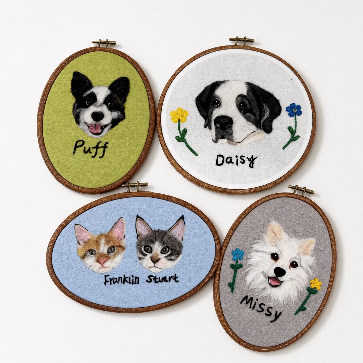 Custom Wool Felt Pet Portrait - Embroidered Wool Art, Pet Memorial - Image 11
