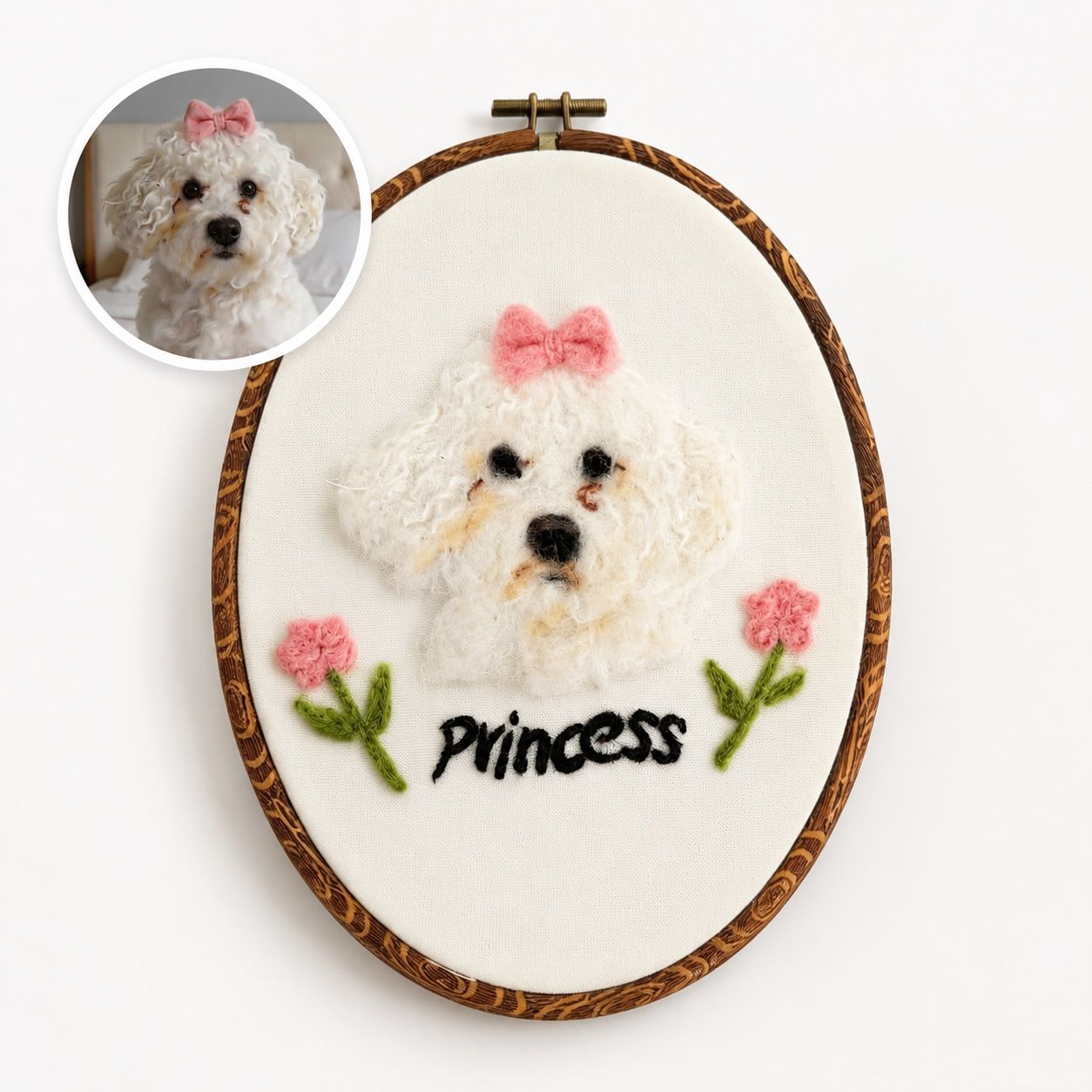 Custom Wool Felt Pet Portrait - Embroidered Wool Art, Pet Memorial - Image 13