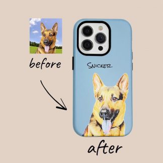 Custom Pet Portrait Phone Case - Personalized Pet Lover Gift