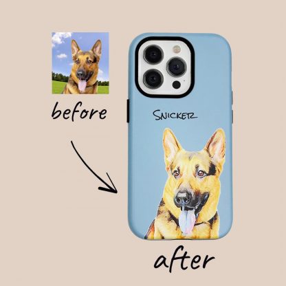 Custom Pet Portrait Phone Case – Personalized Pet Lover Gift