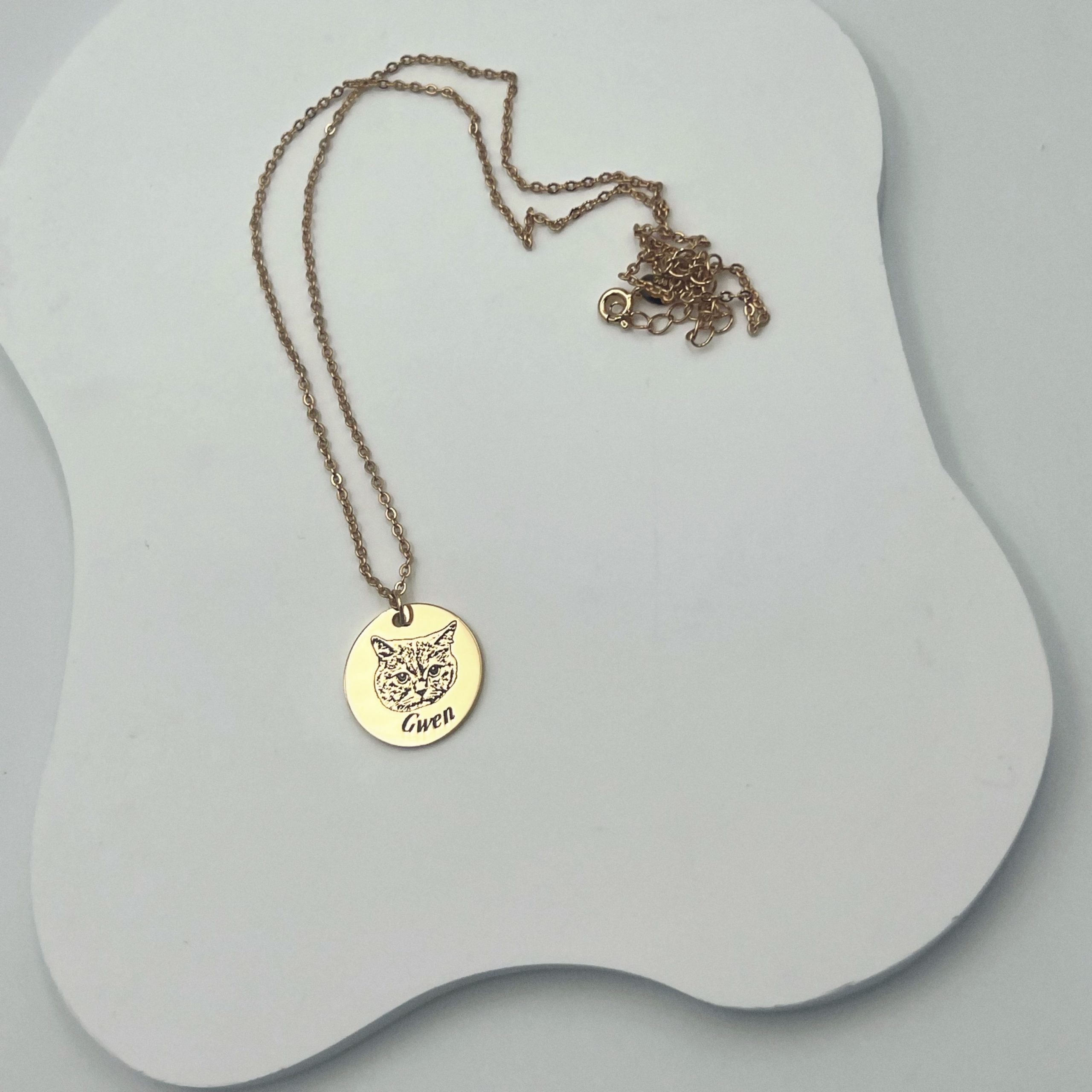 Personalized Pet Portrait Name Necklace - 925 Sterling Silver - Image 5