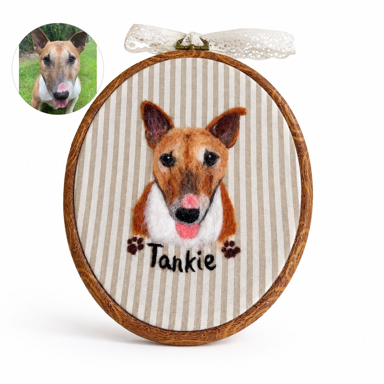 Custom Wool Felt Pet Portrait - Embroidered Wool Art, Pet Memorial - Image 5