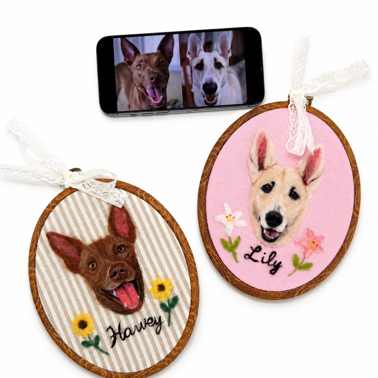 Custom Wool Felt Pet Portrait - Embroidered Wool Art, Pet Memorial - Image 2