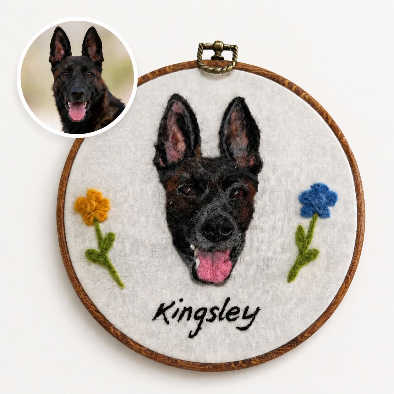 Custom Wool Felt Pet Portrait - Embroidered Wool Art, Pet Memorial - Image 14