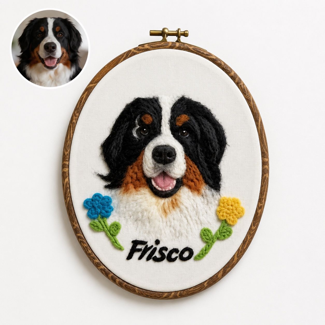 Custom Wool Felt Pet Portrait - Embroidered Wool Art, Pet Memorial - Image 16