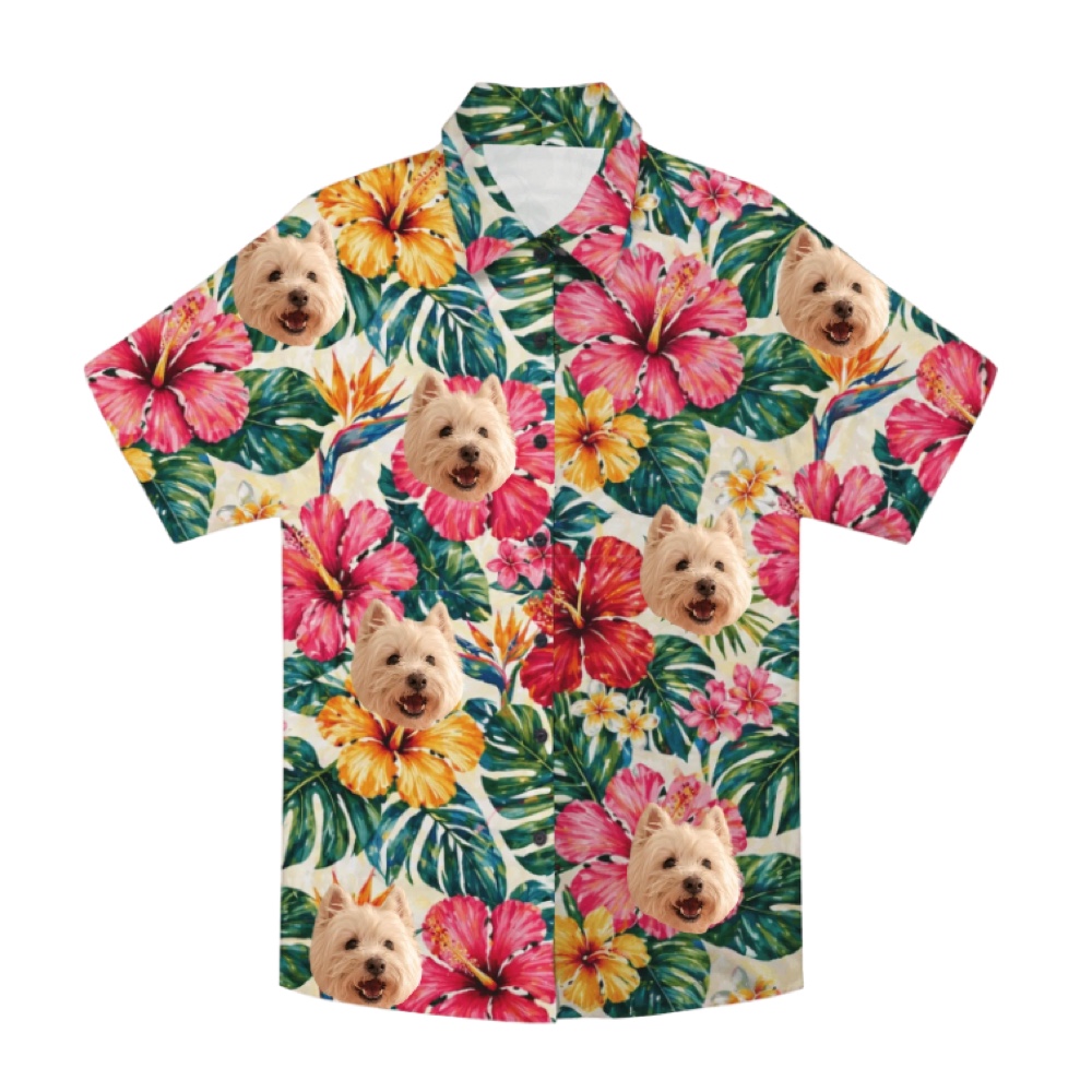 Personalized Face Custom Unisex Tropical Hawaiian Aloha Shirt - Image 5