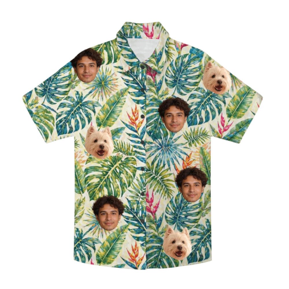 Personalized Face Custom Unisex Tropical Hawaiian Aloha Shirt - Image 6