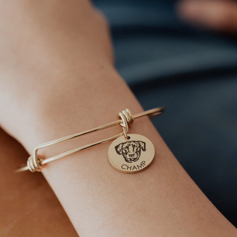 Personalized Pet Portrait Bangle - Image 3