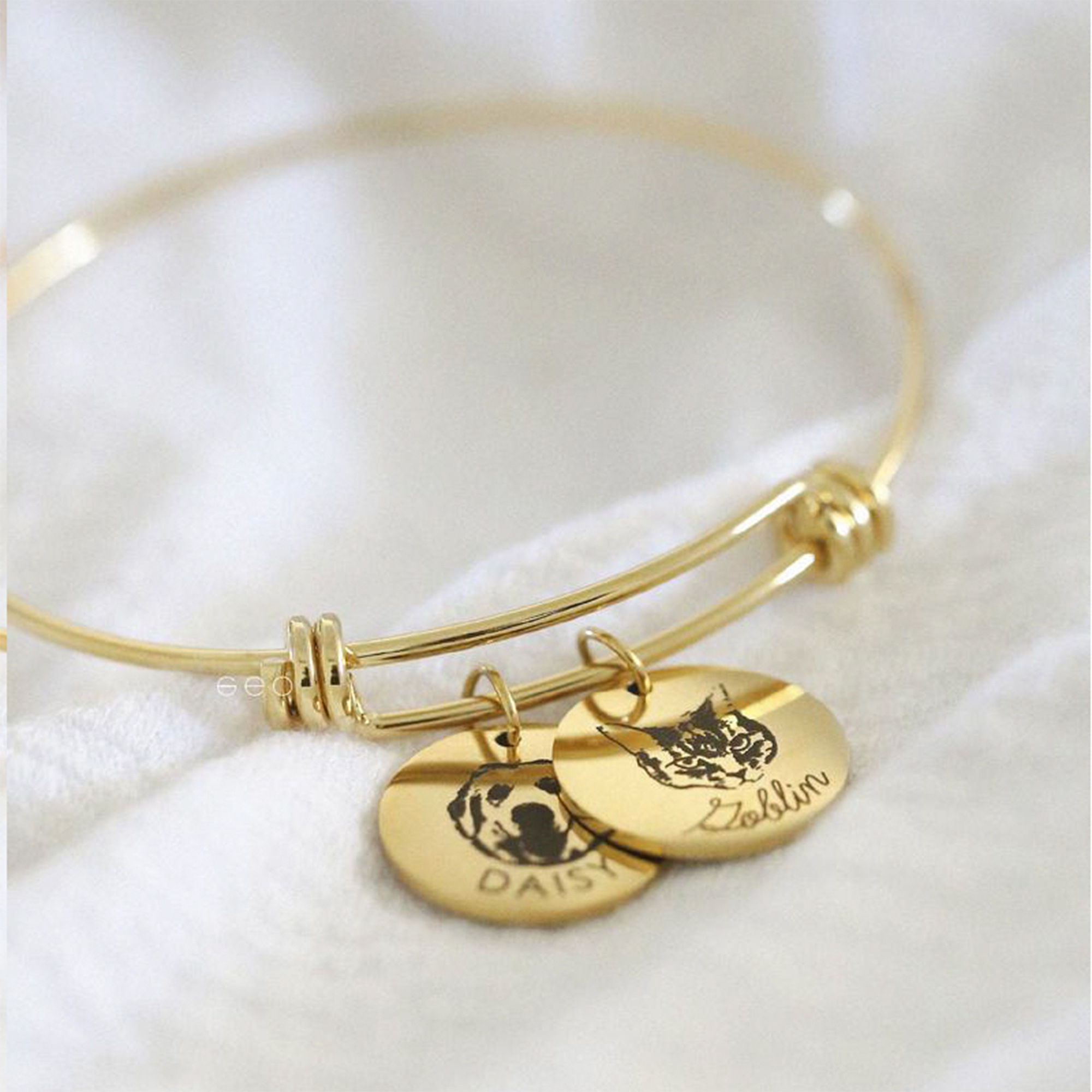 Personalized Pet Portrait Bangle - Image 4