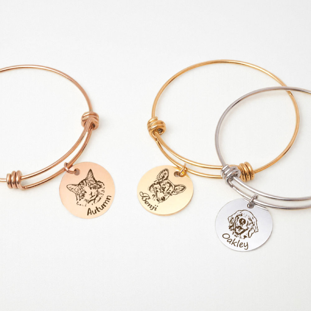 Personalized Pet Portrait Bangle - Image 6