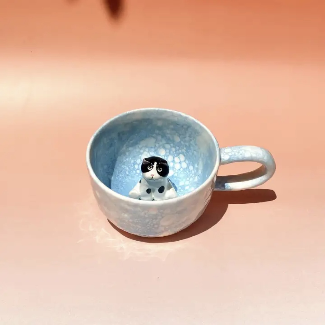 Custom Snowflake Pet Portrait Mug - 350ml Ceramic Cup with 1 or 2 Pet Figurines - Image 2