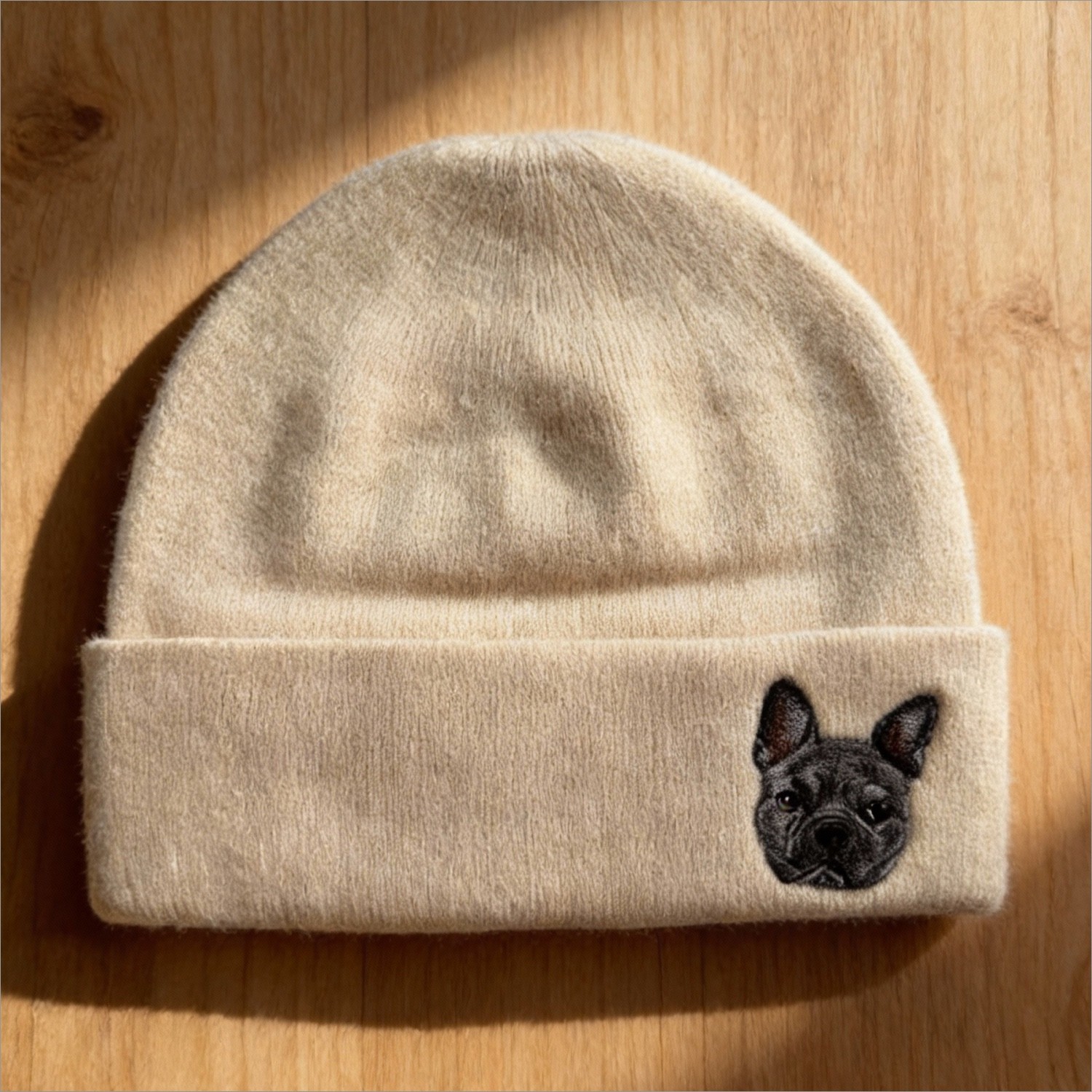 Hand-Felted Wool Beanie with Pet Portrait - Personalized Needle Art Hat - Image 9