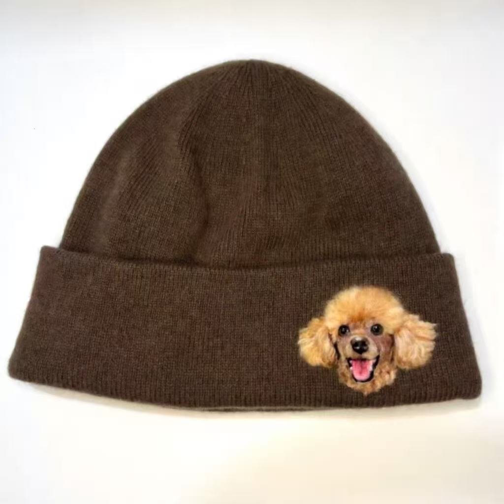 Hand-Felted Wool Beanie with Pet Portrait - Personalized Needle Art Hat - Image 11