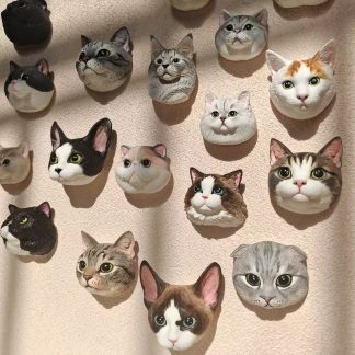Personalized Plaster Pet Figurine with Magnet - Custom Cat or Dog Memorial Keepsake
