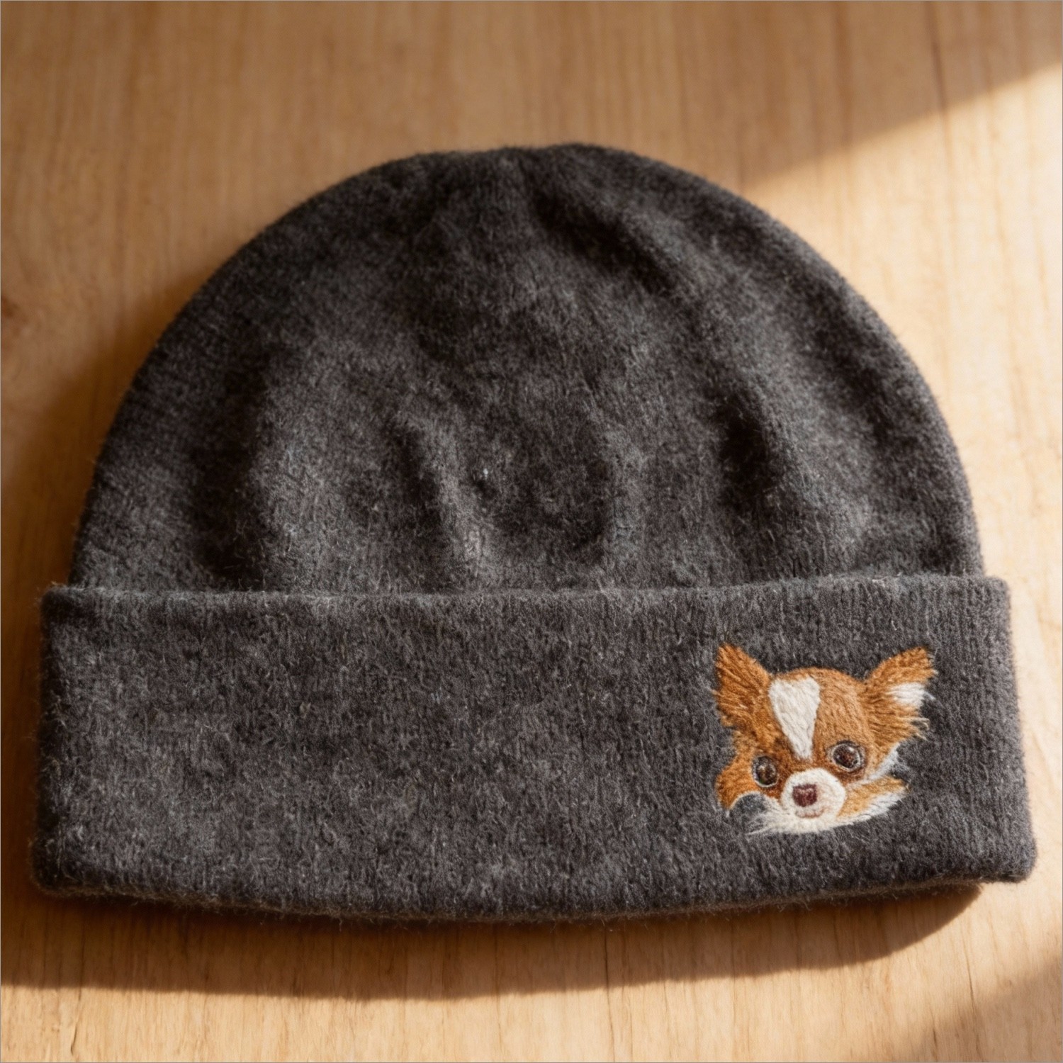 Hand-Felted Wool Beanie with Pet Portrait - Personalized Needle Art Hat - Image 10