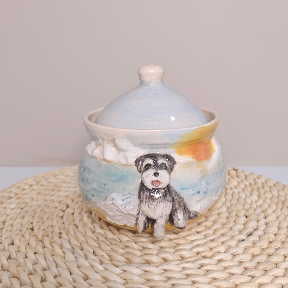 Handcrafted Ceramic Pet Photo Urn - Personalized Pet Memorial (12oz) - Image 3