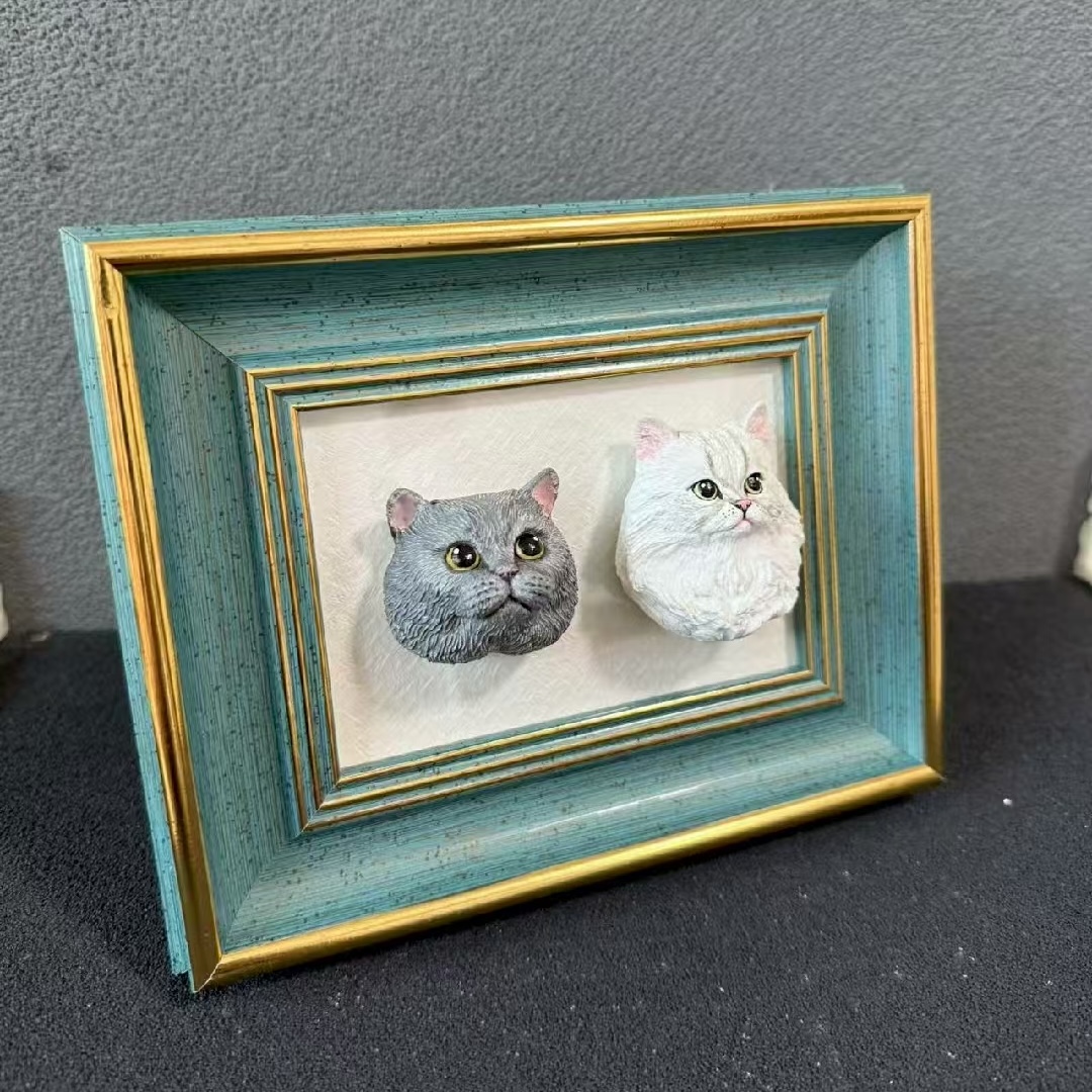 Personalized Plaster Pet Figurine with Magnet - Custom Cat or Dog Memorial Keepsake - Image 8