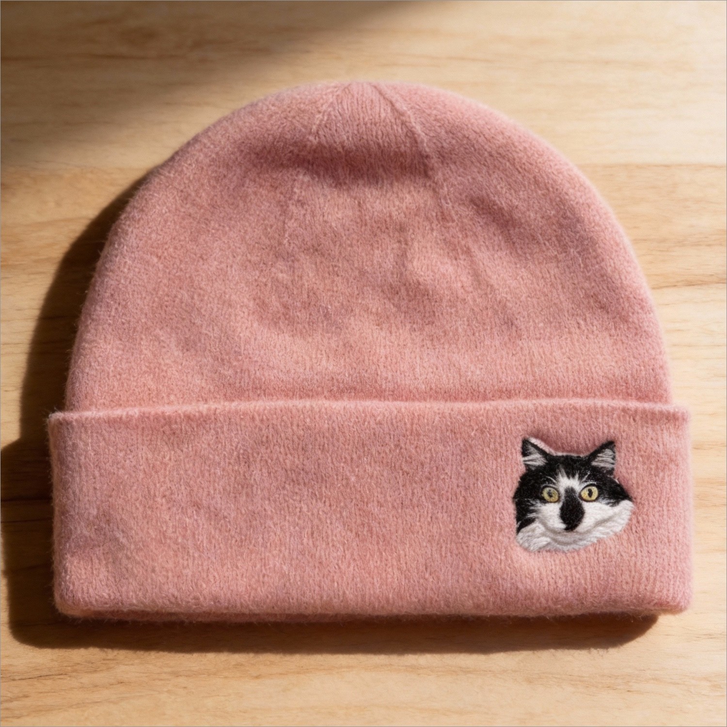 Hand-Felted Wool Beanie with Pet Portrait - Personalized Needle Art Hat - Image 7