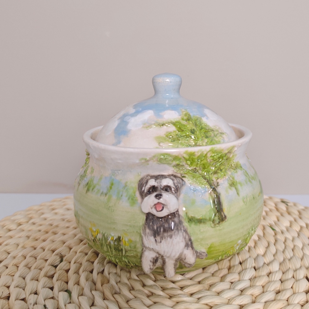 Handcrafted Ceramic Pet Photo Urn - Personalized Pet Memorial (12oz) - Image 7