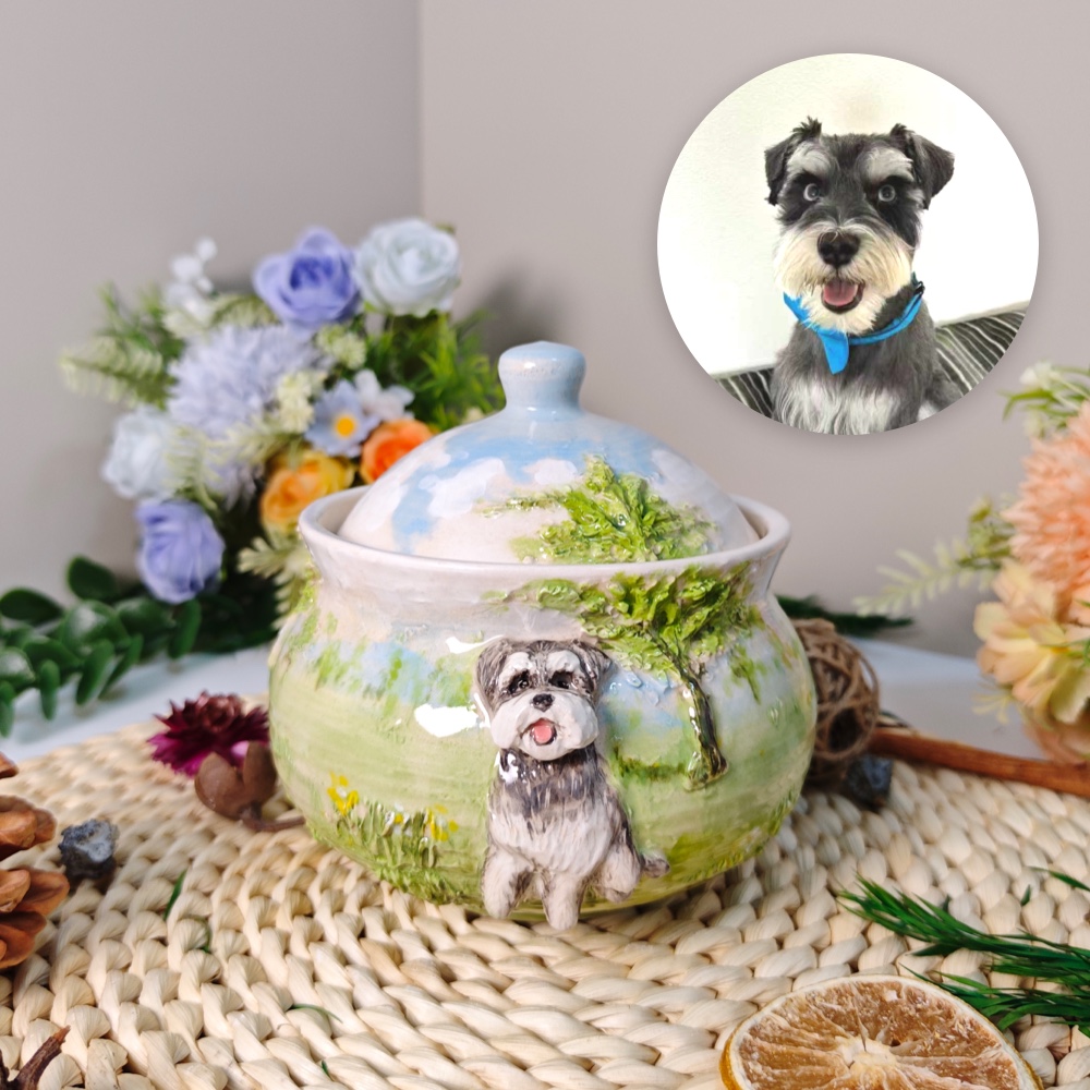 Handcrafted Ceramic Pet Photo Urn - Personalized Pet Memorial (12oz) - Image 5