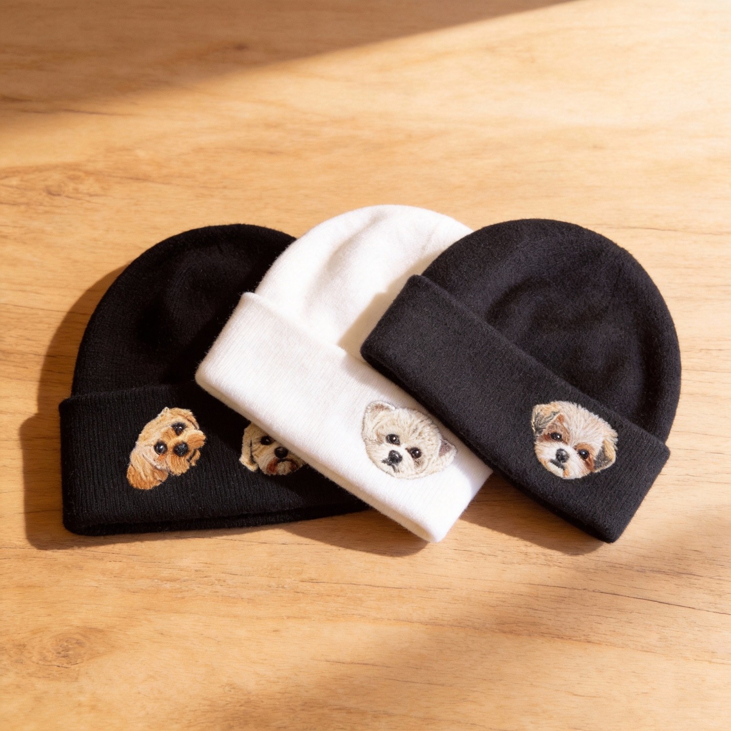 Hand-Felted Wool Beanie with Pet Portrait - Personalized Needle Art Hat - Image 2