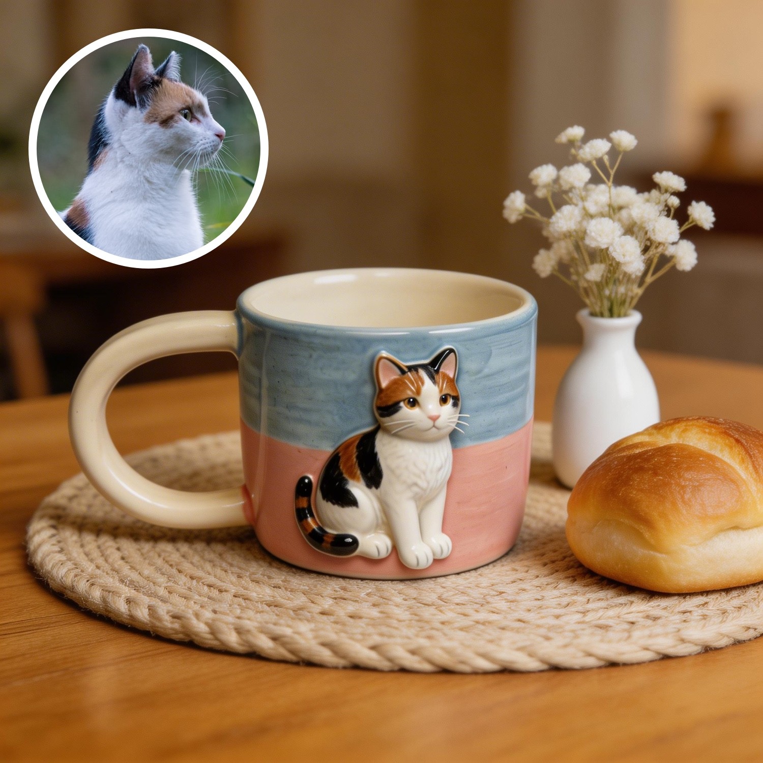 Custom Full-Body 3D Pet Portrait Mug - Personalized Ceramic Pet Gift - Image 2