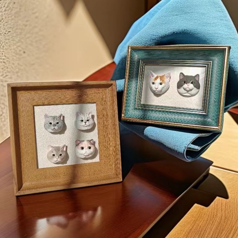 Personalized Plaster Pet Figurine with Magnet - Custom Cat or Dog Memorial Keepsake - Image 3