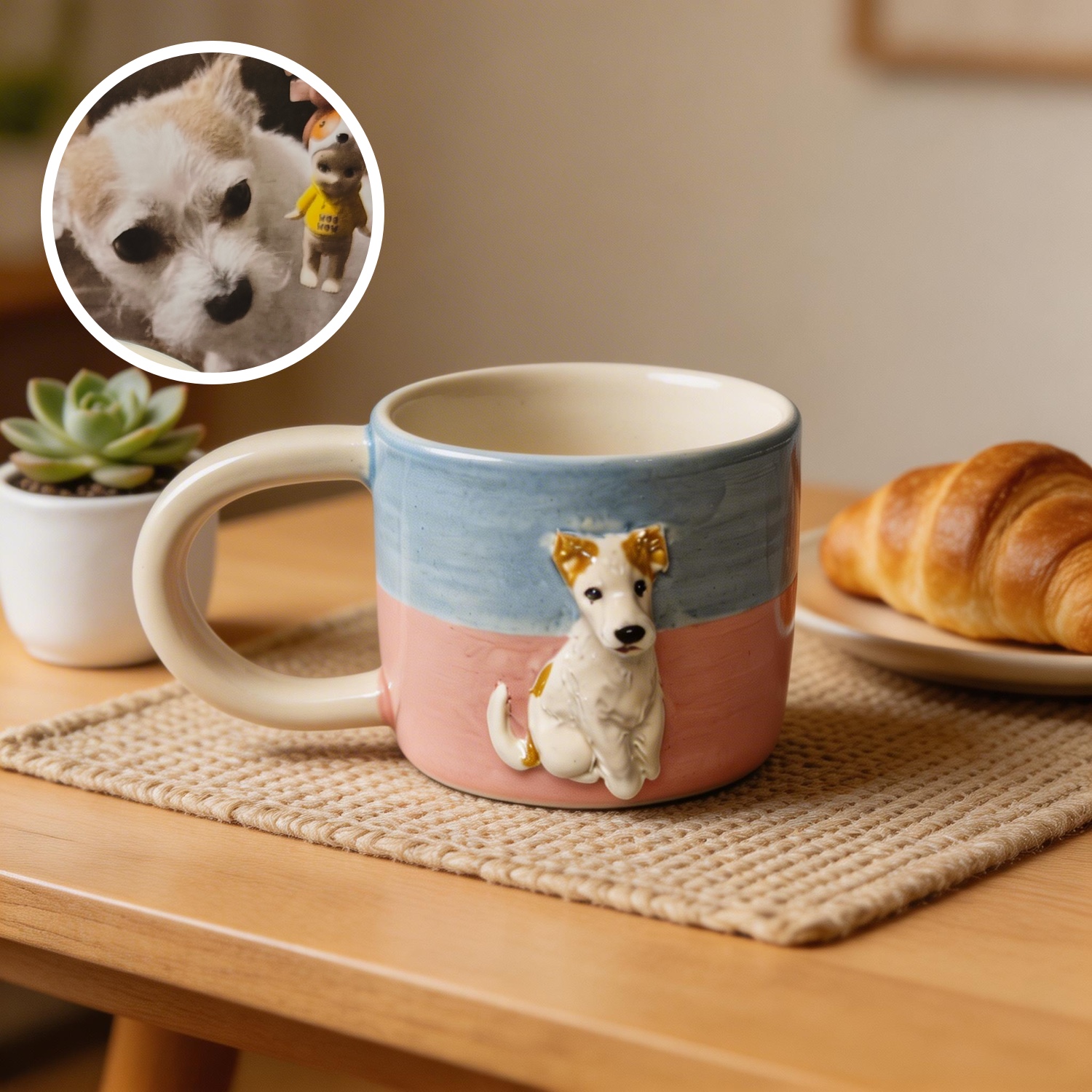 Custom Full-Body 3D Pet Portrait Mug - Personalized Ceramic Pet Gift