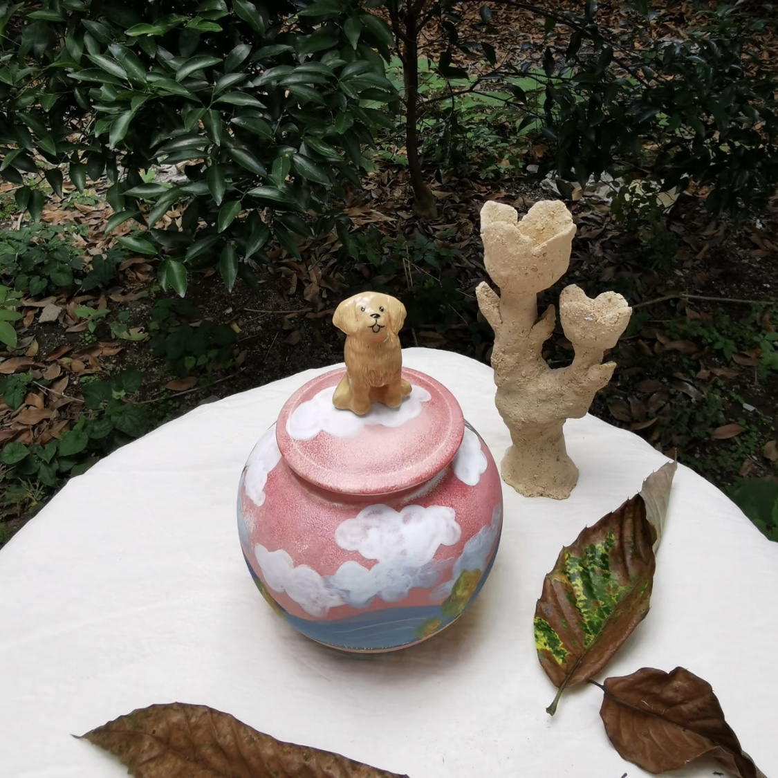 Handmade Pet Urn for Ashes – Ceramic Keepsake Urns with 3D Pet Figurine Lid, Personalized Dog or Cat Memorial Jar - Image 9