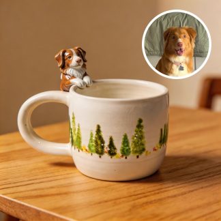 Personalized 3D Pet Hanging Mug - Custom Pet Portrait Ceramic Cup