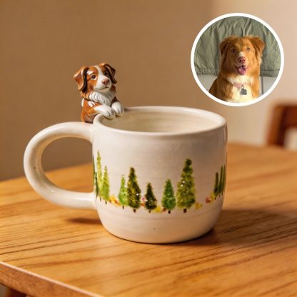 Personalized 3D Pet Hanging Mug - Custom Pet Portrait Ceramic Cup