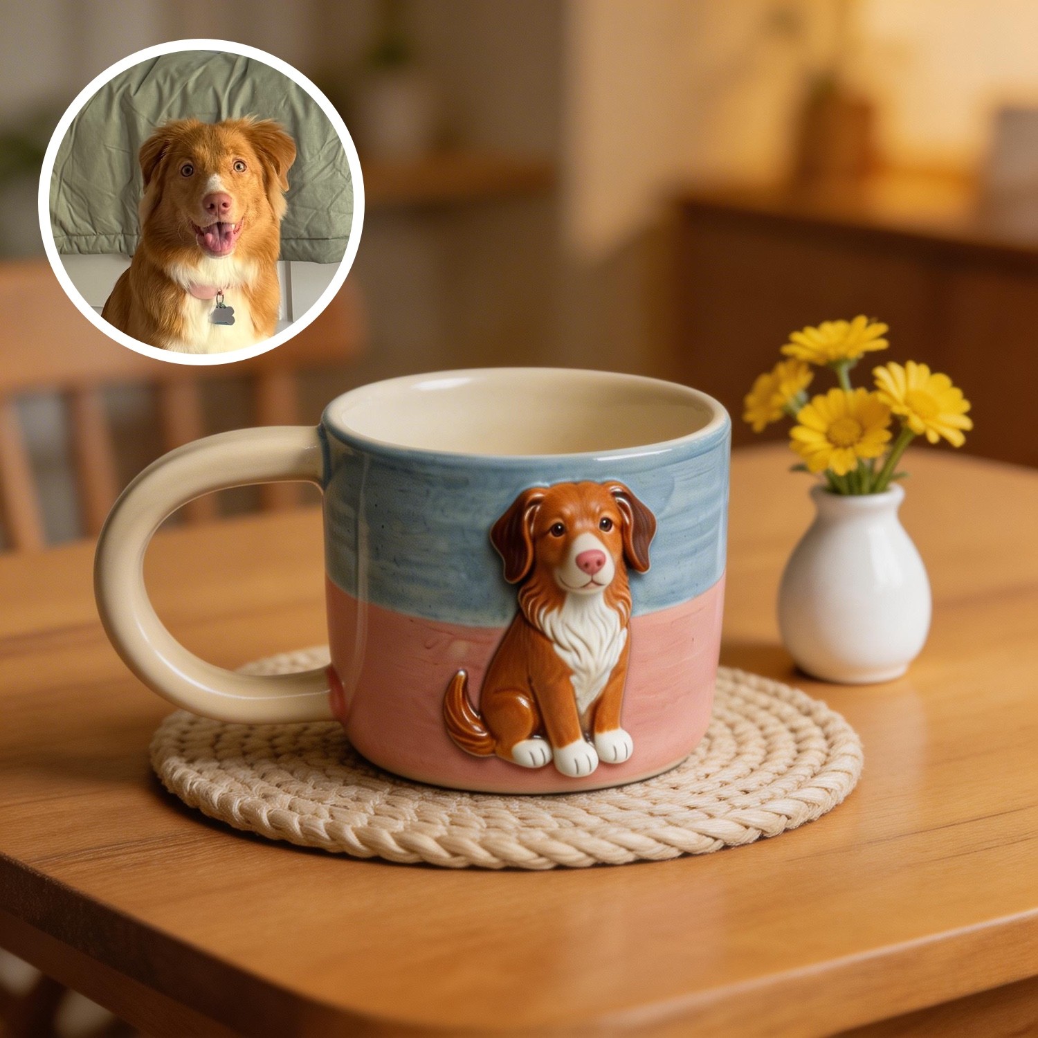 Custom Full-Body 3D Pet Portrait Mug - Personalized Ceramic Pet Gift - Image 3