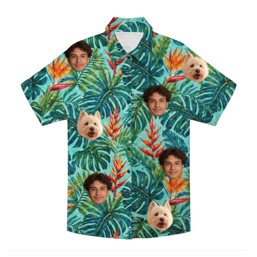 Personalized Face Custom Unisex Tropical Hawaiian Aloha Shirt - Image 8